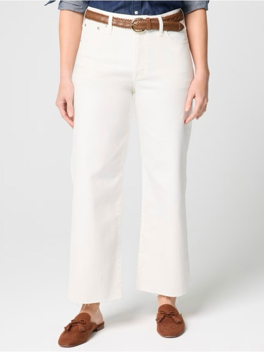 NWT J. Crew Petite Curvy Wide-leg Cropped Jean All-day Stretch Seashell White